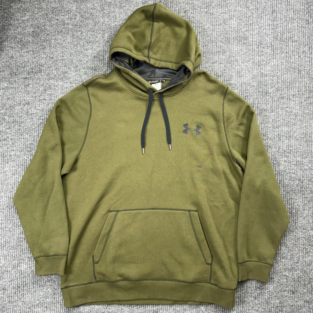 Under Armour Allseasongear Hoodie Mens 2XL Green Loose Fit Pullover Sweatshirt